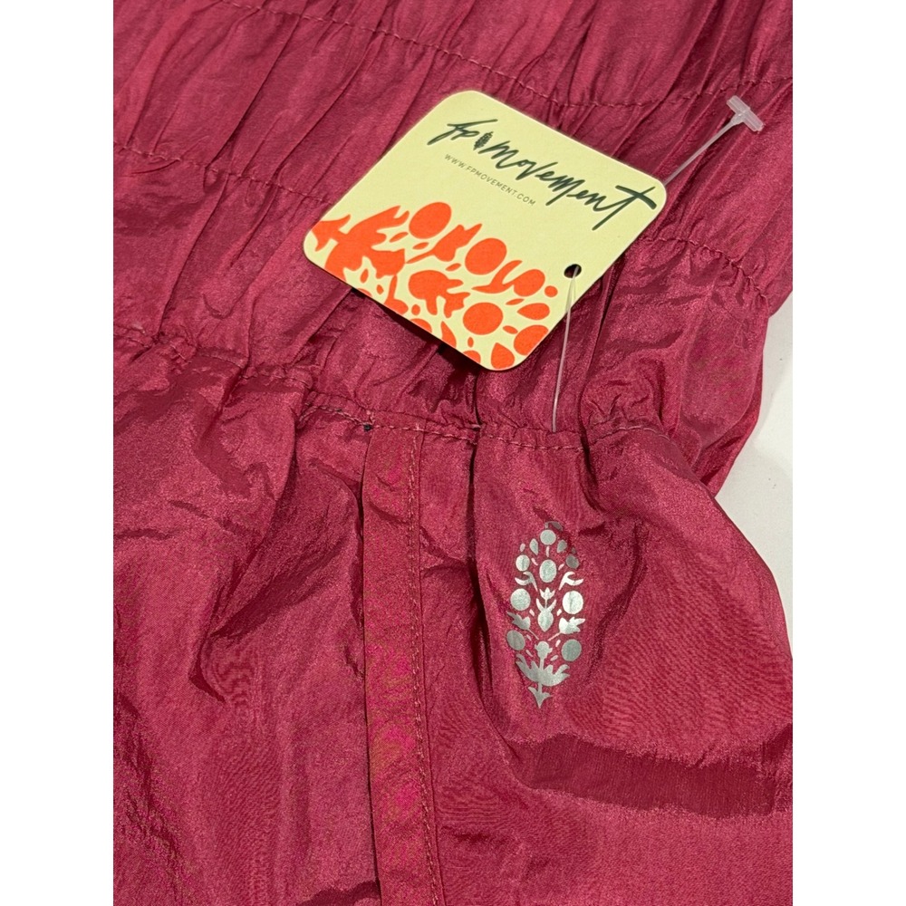 Free People FP Movement The Way Home Shorts Womens XL Red Berry High Rise NWT